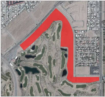 Image courtesy of Boulder City Aerial view of Boulder Creek Golf Club. The area in red is Tract ...