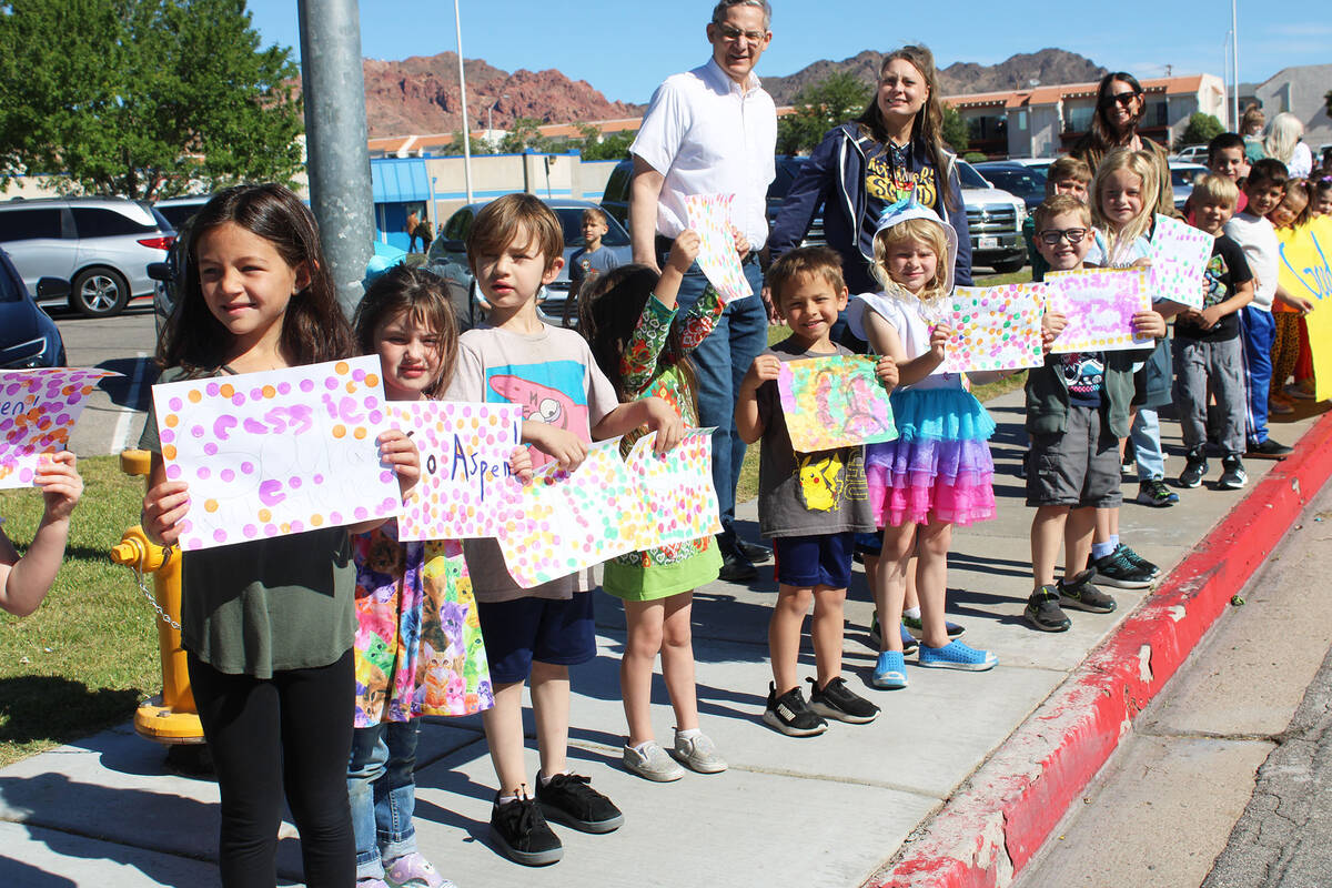 During the walk, students from Garrett Junior High, Martha King Elementary and Andrew Mitchell ...