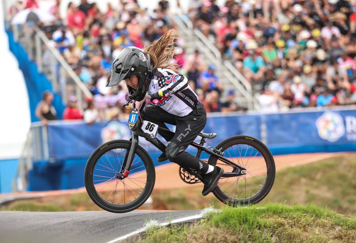 Photo courtesy USA BMX Nine-year-old Isabella Smith, who trains at the BMX track at Veterans' ...