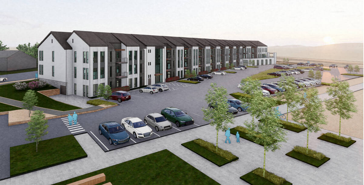 Courtesy image An artist's rendition of what the proposed affordable senior housing complex wil ...