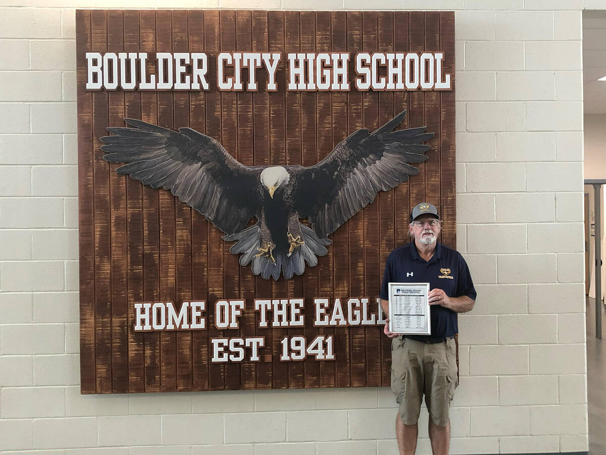 Photo courtesy Mark Misuraca Boulder City High School girls track coach Mark Misuraca was nam ...