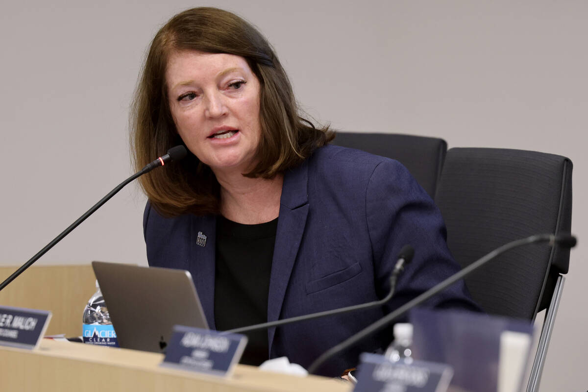 Deputy Superintendent Brenda Larsen-Mitchell speaks before being named interim superintendent d ...