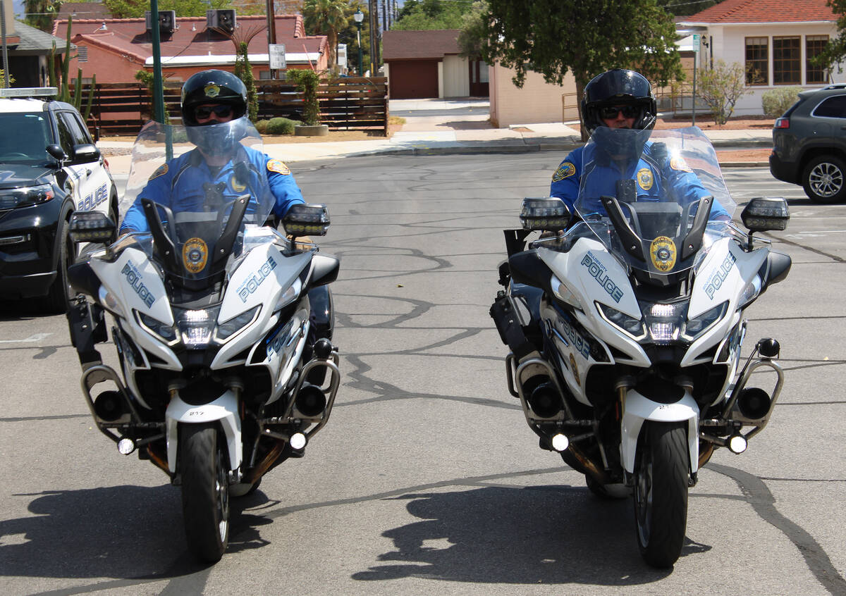 Ron Eland/Boulder City Review Boulder City Police officers Guy Liedkie, left, and Ian Ham are t ...