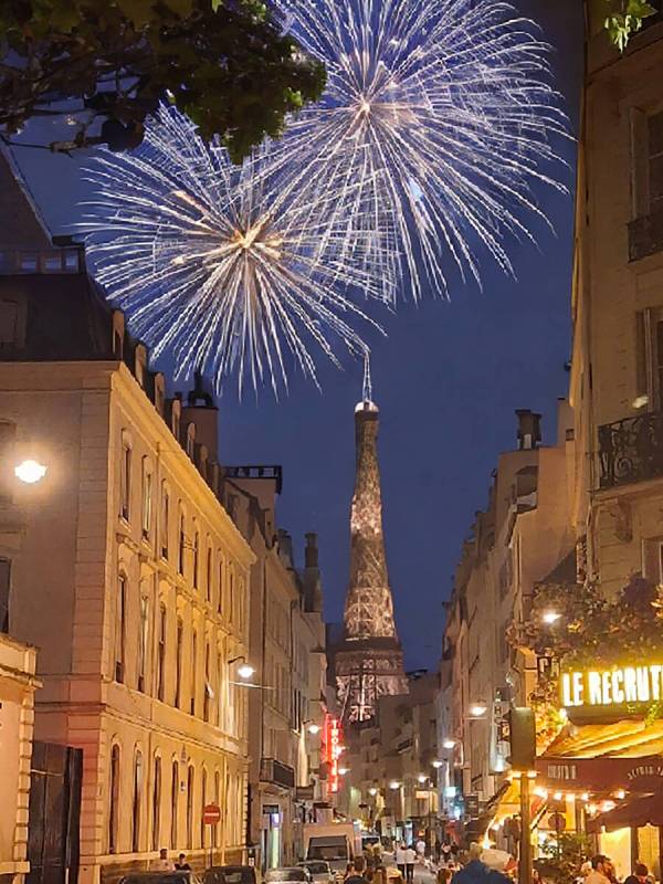 Fireworks light up the sky over Paris during the Games.