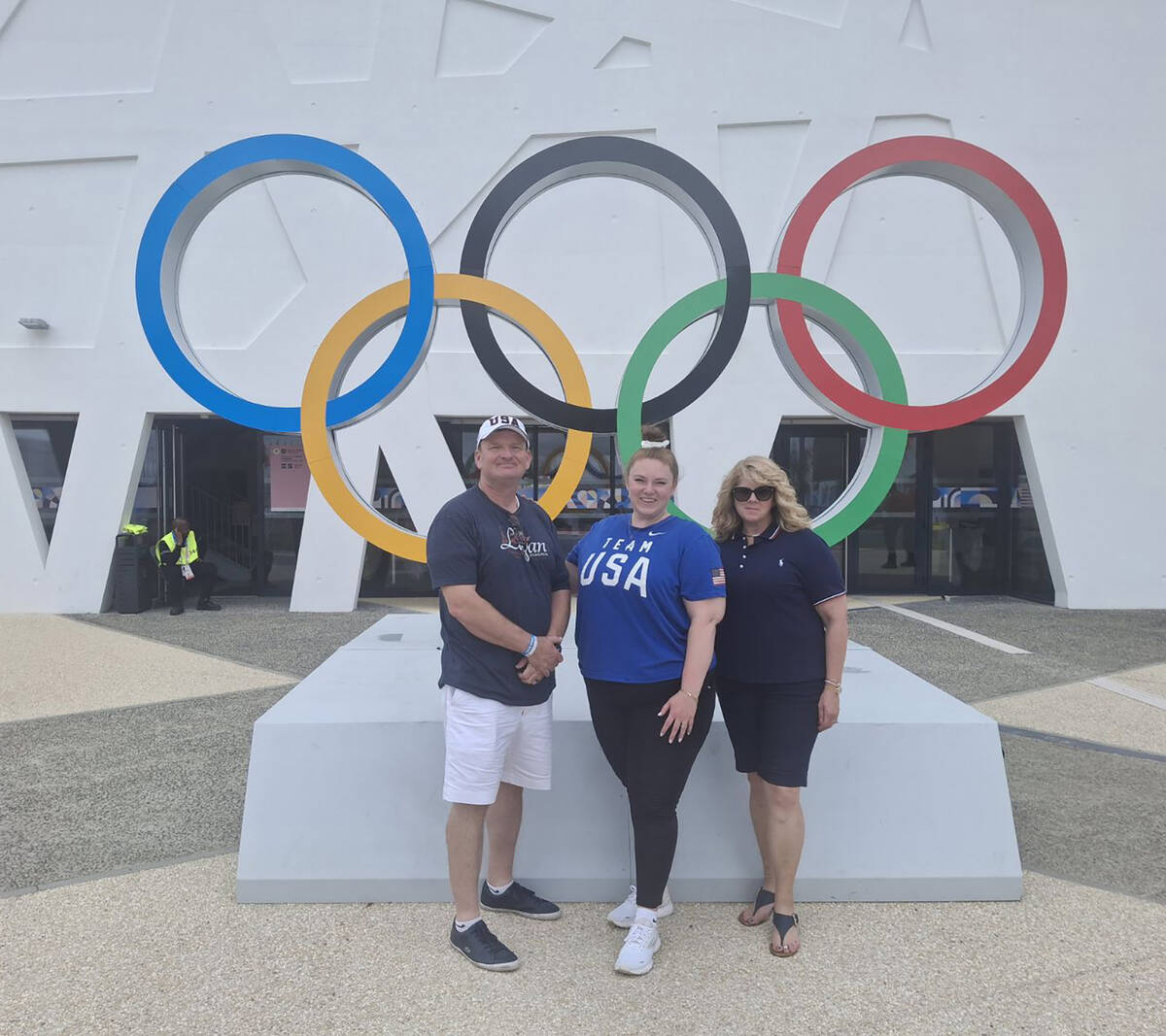 Photo courtesy Jill Lagan Barry and Jill Lagan join their daughter, Lexi, outside the Olympic V ...