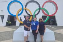 Photo courtesy Jill Lagan Barry and Jill Lagan join their daughter, Lexi, outside the Olympic V ...