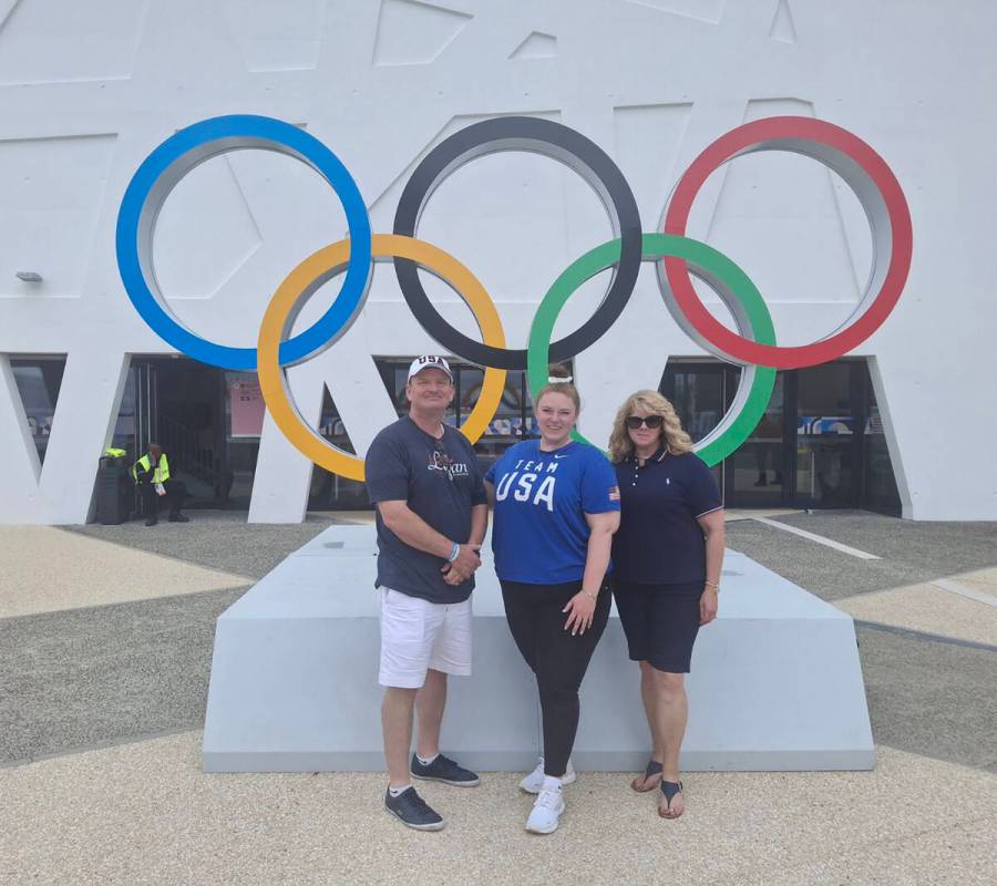 Photo courtesy Jill Lagan Barry and Jill Lagan join their daughter, Lexi, outside the Olympic V ...