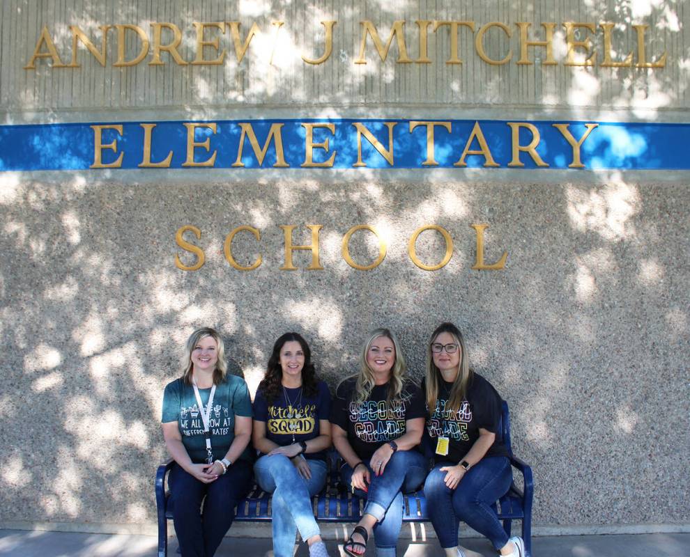 New to Andrew J. Mitchell Elementary, from left, are Ashley Compagnoni, Rayma Aton, Jennifer Mc ...