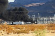 Photo by Ron Eland/Boulder City Review According to the BCPD, there is a large transformer fire ...