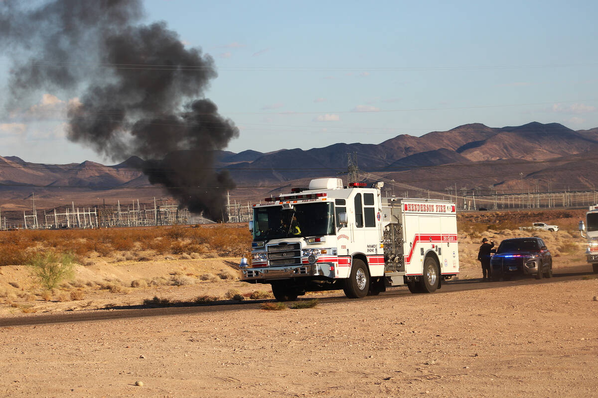 Photo by Ron Eland/Boulder City Review According to the BCPD, there is a large transformer fire ...