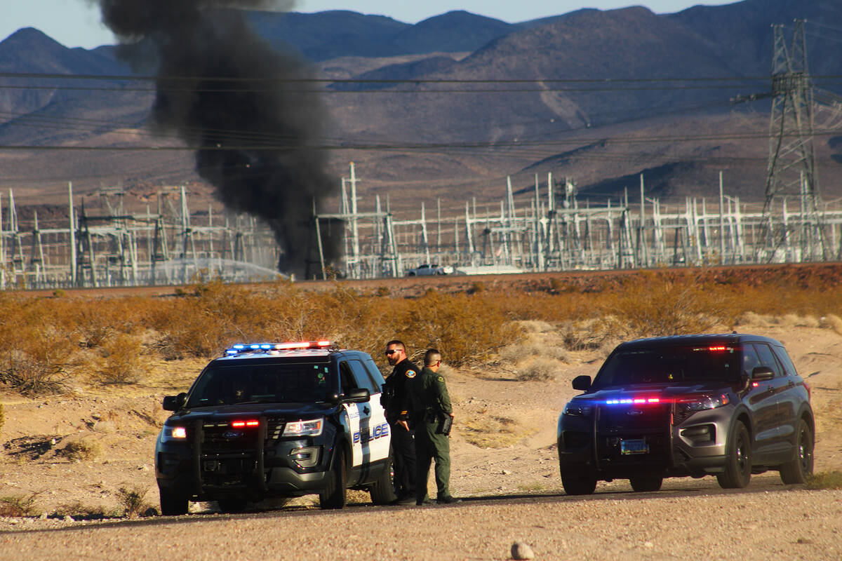 Photo by Ron Eland/Boulder City Review According to the BCPD, there is a large transformer fire ...