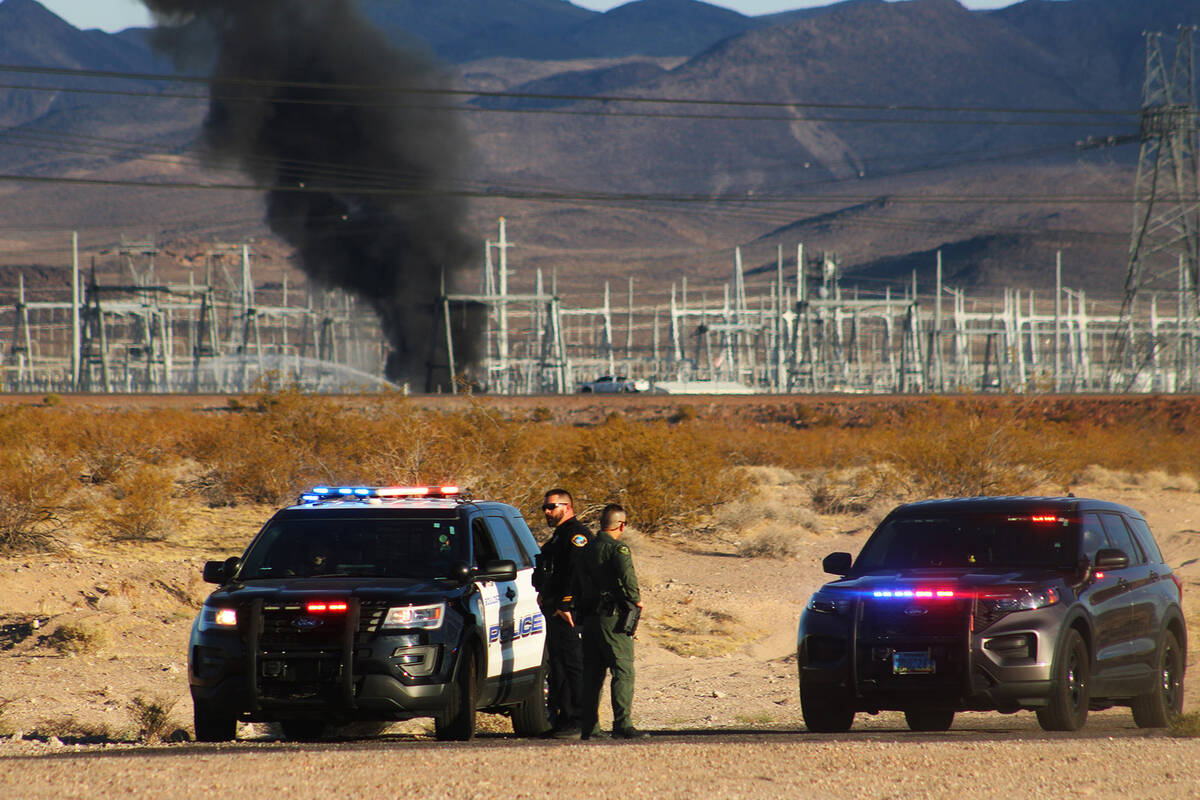 Boulder City police closed access to the public near the end of Buchanan Boulevard just past th ...