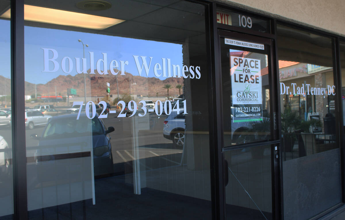 Ron Eland/Boulder City Review Boulder Wellness, owned by Dr. Tad Tenney, sits empty and is for ...