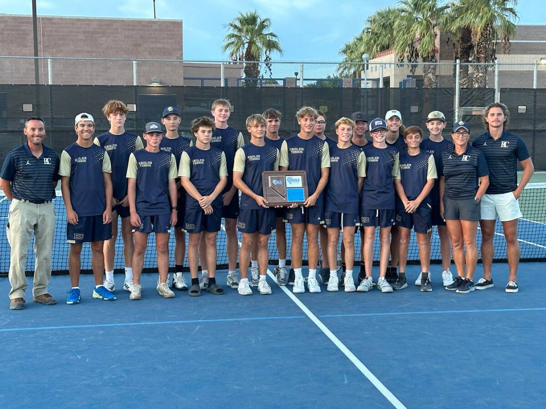 Photos courtesy Andy Huxford Boulder City High School tennis celebrates a 3A Southern regional ...