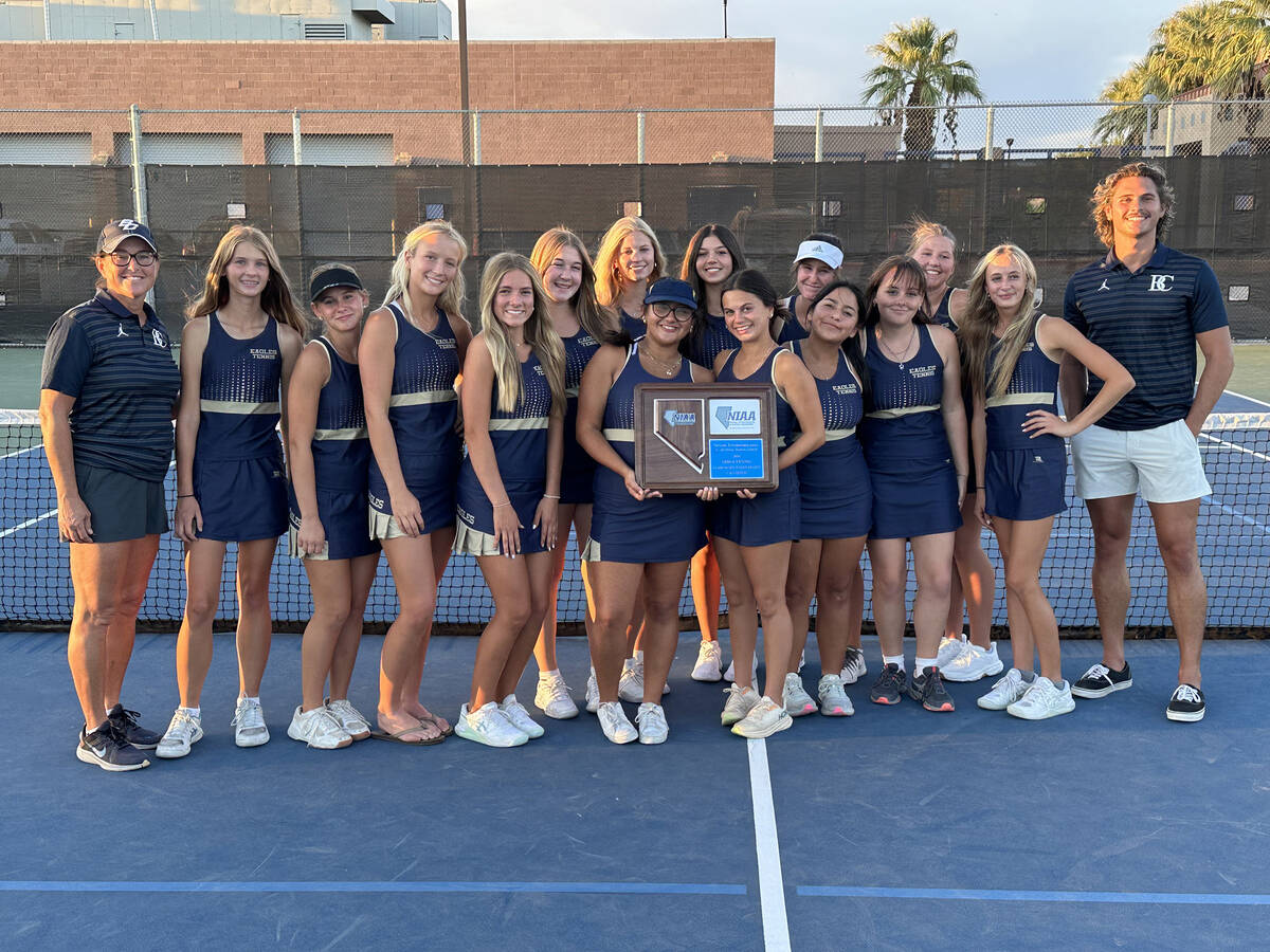 Photos courtesy Andy Huxford Boulder City High School tennis celebrates a 3A Southern regional ...