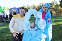 Tyler, Blakely and Brittany True, who were here visiting family, got into the spirit of the event.