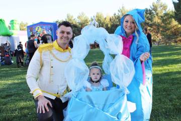 Tyler, Blakely and Brittany True, who were here visiting family, got into the spirit of the event.