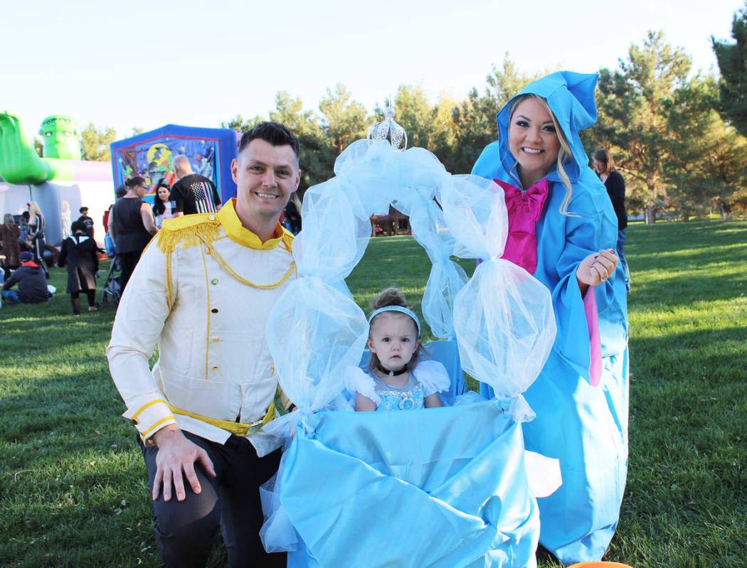 Tyler, Blakely and Brittany True, who were here visiting family, got into the spirit of the event.