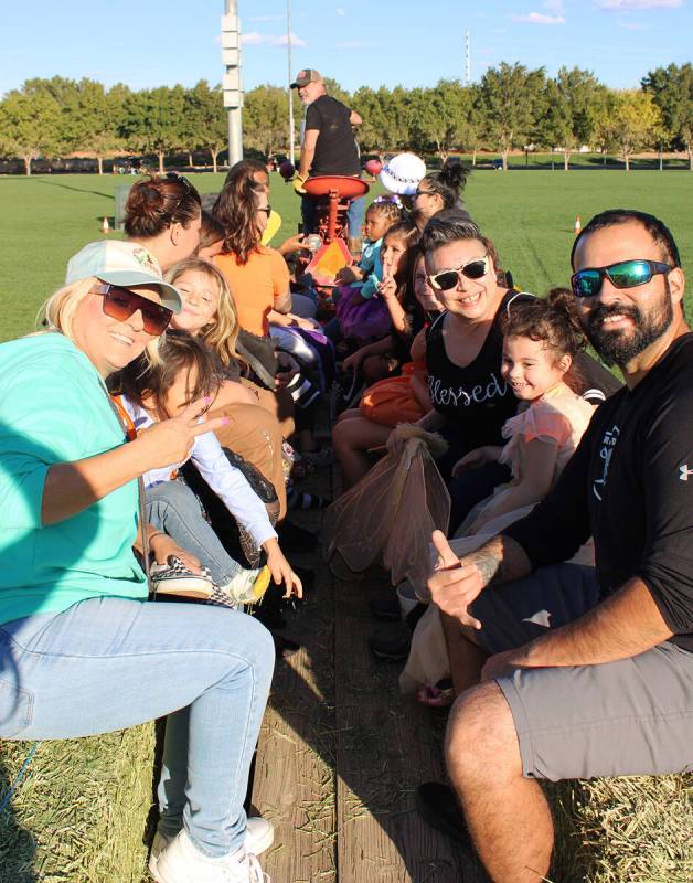 Hay rides had everyone in smiles.