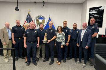 Council members pose with SOAR recipients from the BCFD.