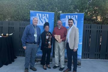 Photo courtesy of Boulder City Left to right: Scott Carey, Senior Planner, City of Sparks; Nake ...