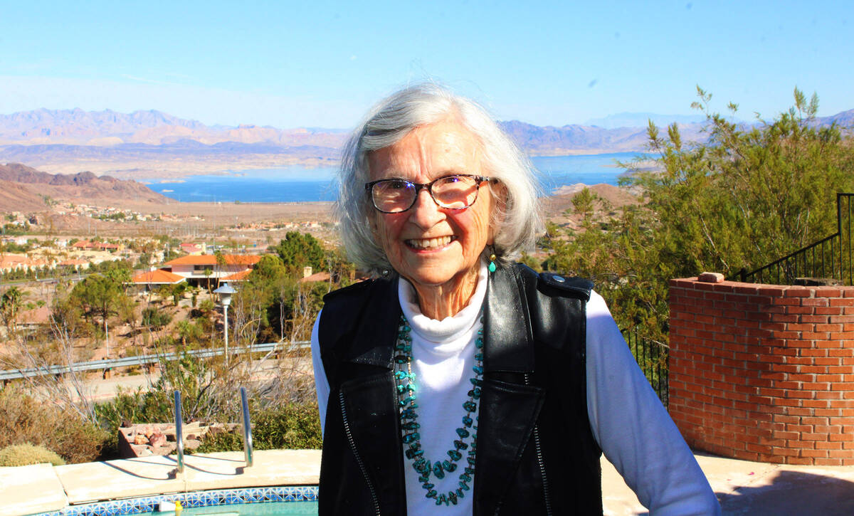 Sara Denton outside of her Boulder City home. She turns 100 on Nov. 12.