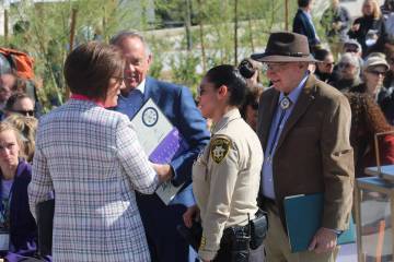 Ron Eland/Boulder City Review U.S. Sen. Catherine Cortez Masto, Clark County Commissioner James ...