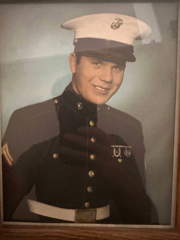 Photo courtesy of the Mervine family Patrick Joseph Mervine in his Marine dress uniform.