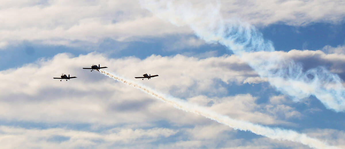 Ron Eland/Boulder City Review Members of the Mark DuLaney Formation Flying Group, out of Boulde ...