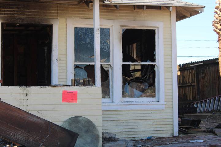 Photos by Ron Eland/Boulder City Review Crews from Boulder City and Henderson fire departments ...