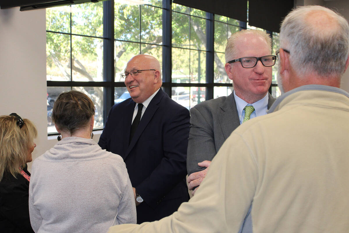 Ron Eland/Boulder City Review City manager candidates Ned Thomas (left) and Christopher Jordan ...