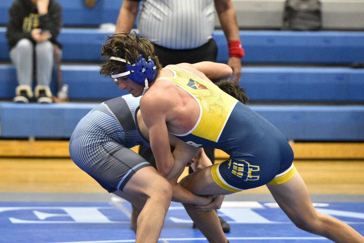 Robert Vendettoli/Boulder City Review Ryan Francis grapples with his opponent against Canyon S ...