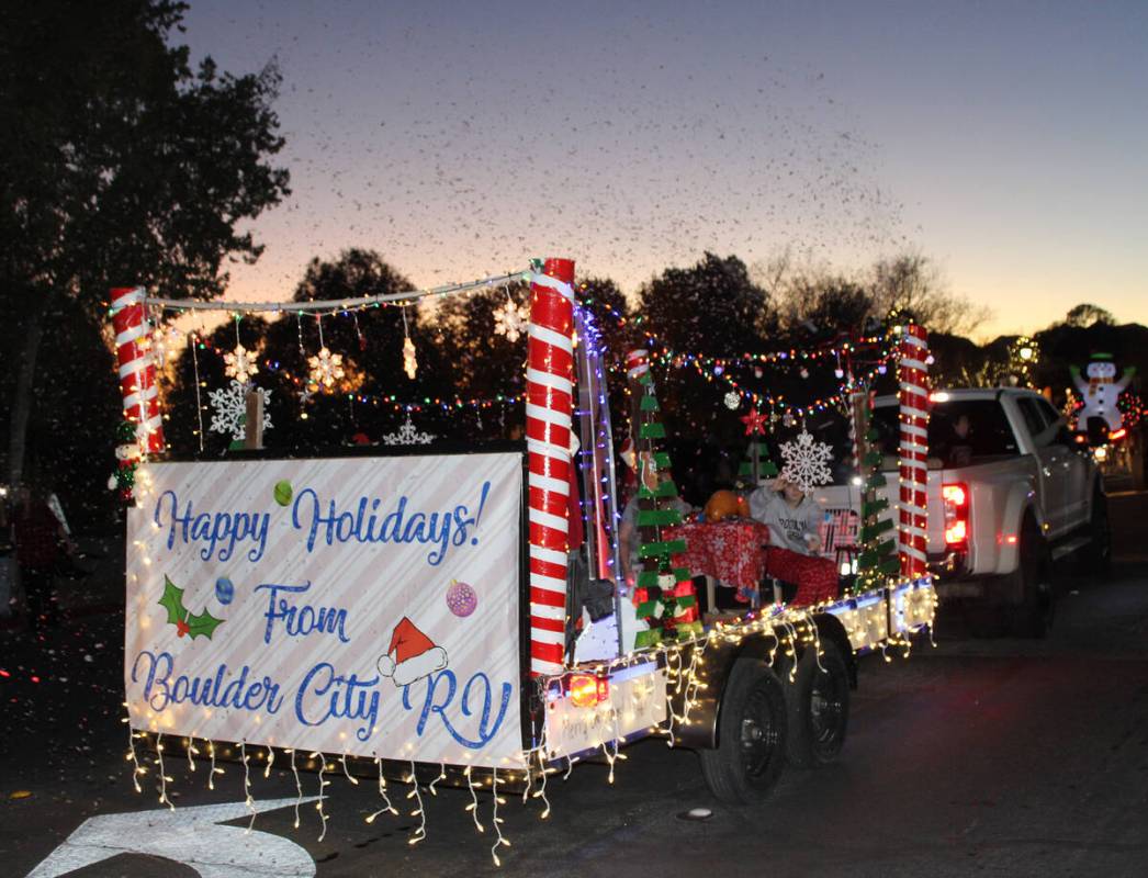 Boulder City RV brought their own snow Saturday night.