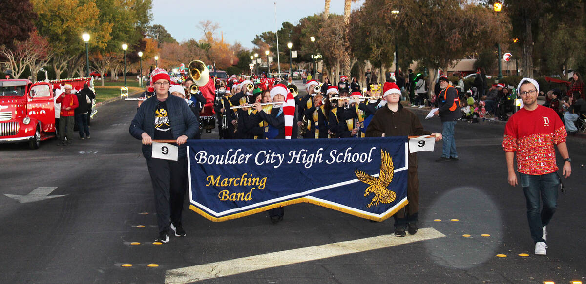 The BCHS marching band helped kick off the parade with a variety of Christmas favorites.