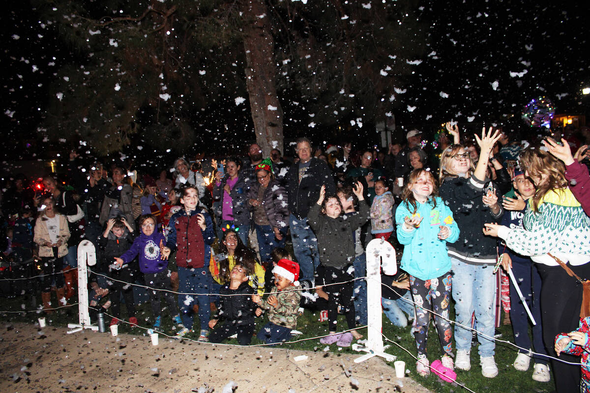 Something new this year was a snow-making machine (suds) attached to the tree. It began snowing ...