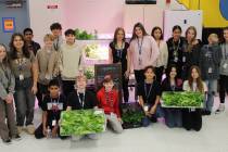 Photos by Ron Eland/Boulder City Review Members of the Garrett Junior High hydroponics class po ...