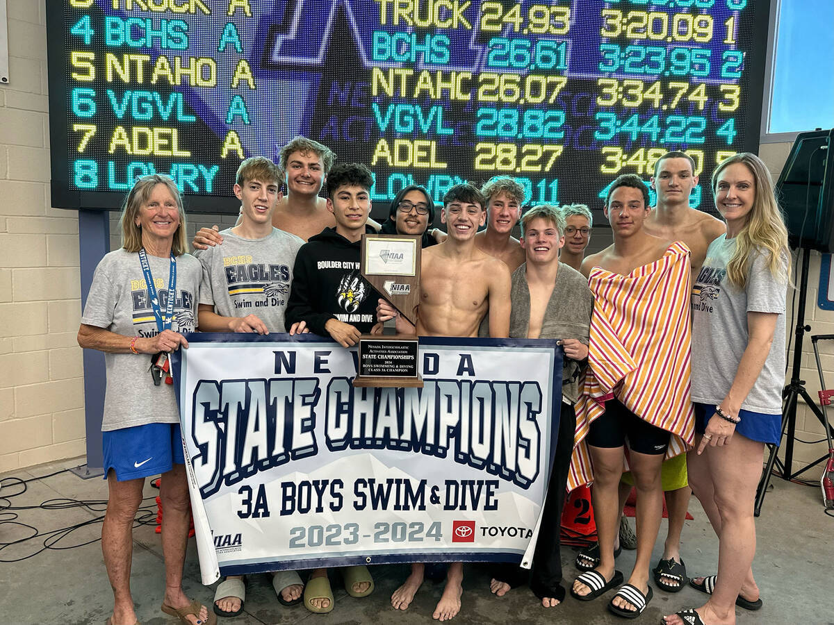 Courtesy photo The BCHS boys' swim team captured the state title this last school year.