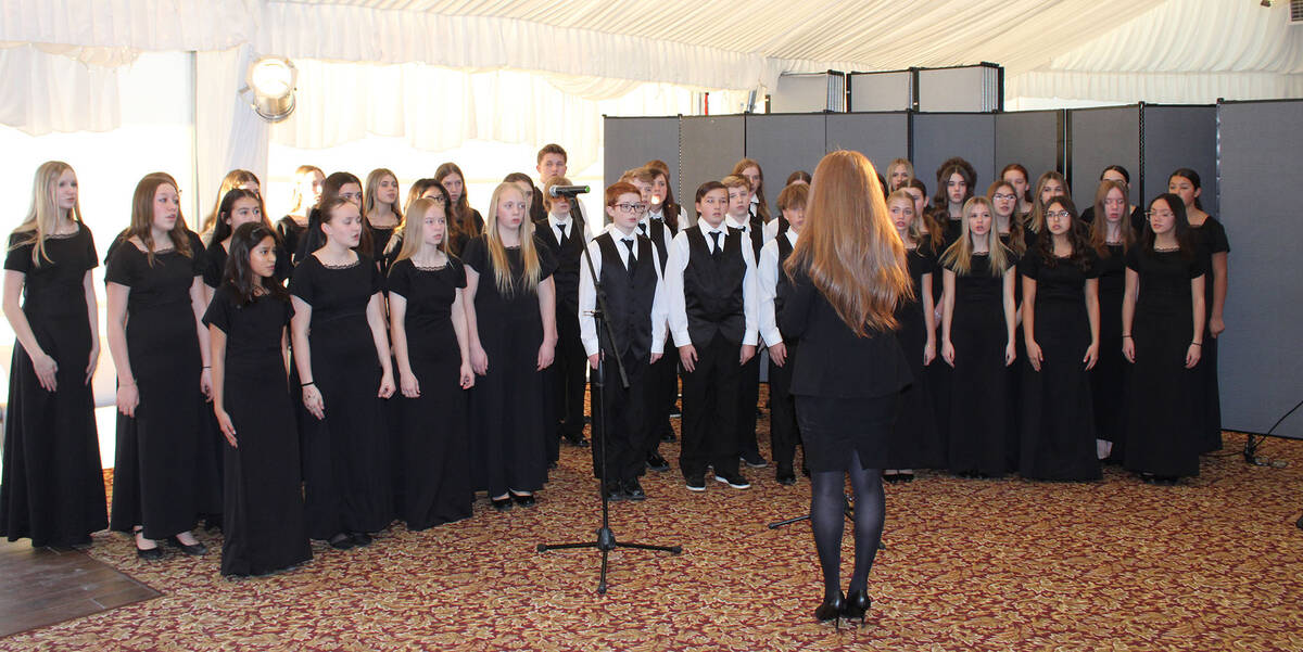 Ron Eland/Boulder City Review The Garrett Junior High Choir helped kick off the evening with th ...