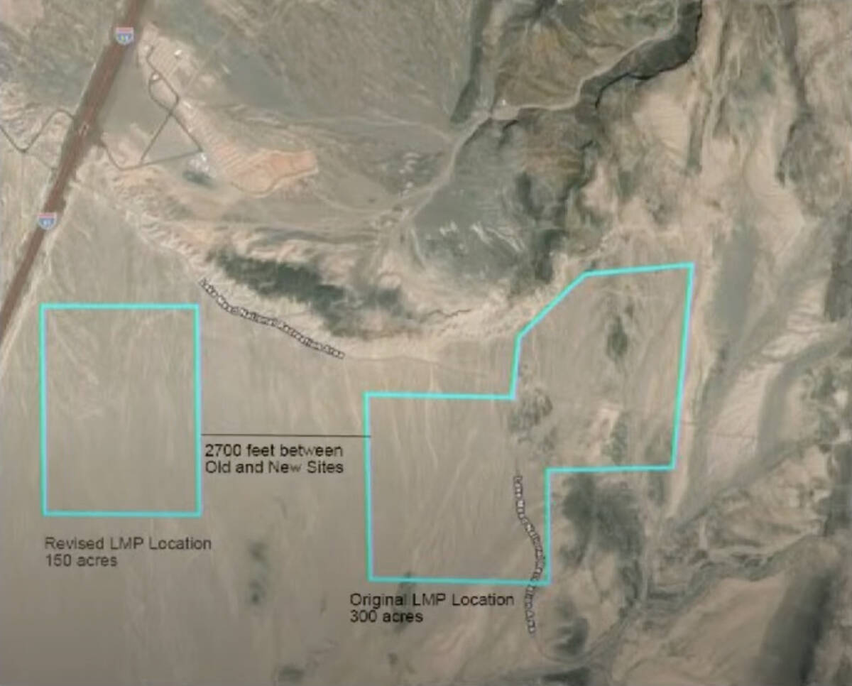 Screenshot Overhead view of the old proposed location for the Hydrostor facility and the newly ...