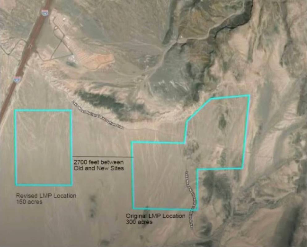 Screenshot Overhead view of the old proposed location for the Hydrostor facility and the newly ...