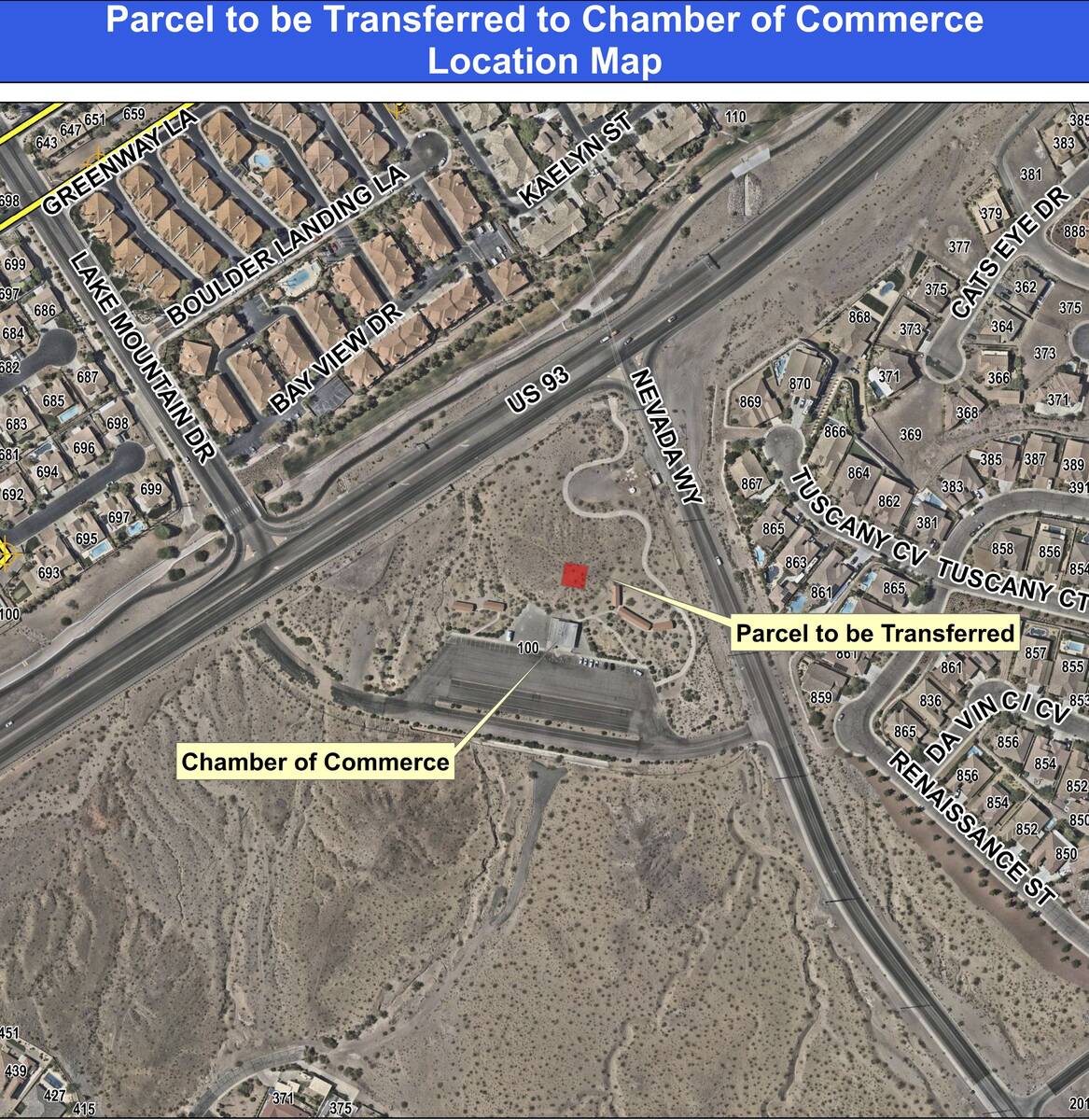 Courtesy image Overhead view of the land given to the Boulder City Chamber of Commerce Foundati ...