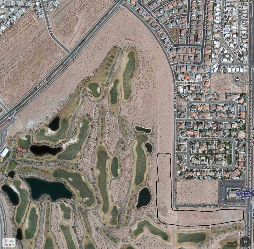 Screenshot Overhead view of Tract 350. The area outlined in black is the approximate area of th ...