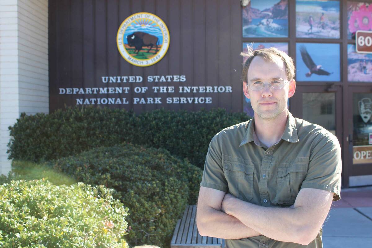 Ron Eland/Boulder City Review Riley Rackliffe stands in front of the headquarters office in Bou ...