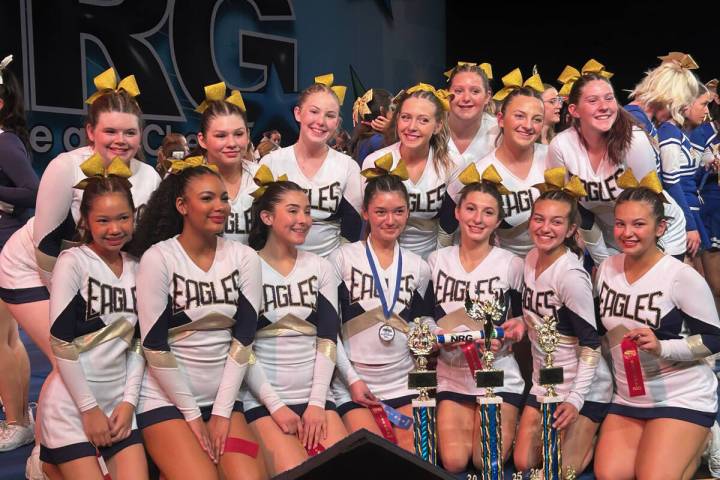 Photo courtesy Boulder City High School The BCHS cheerleading team was all smiles over the week ...