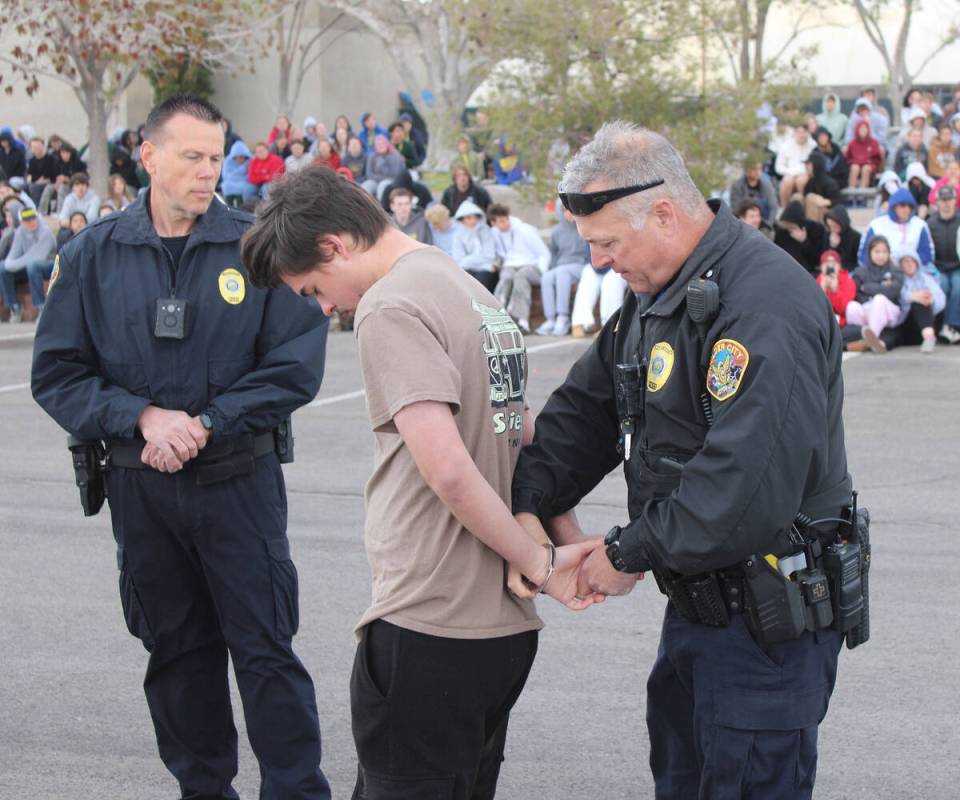 Ron Eland/Boulder City Review Kyle Chapman was "arrested" during the Every 15 Minutes ...