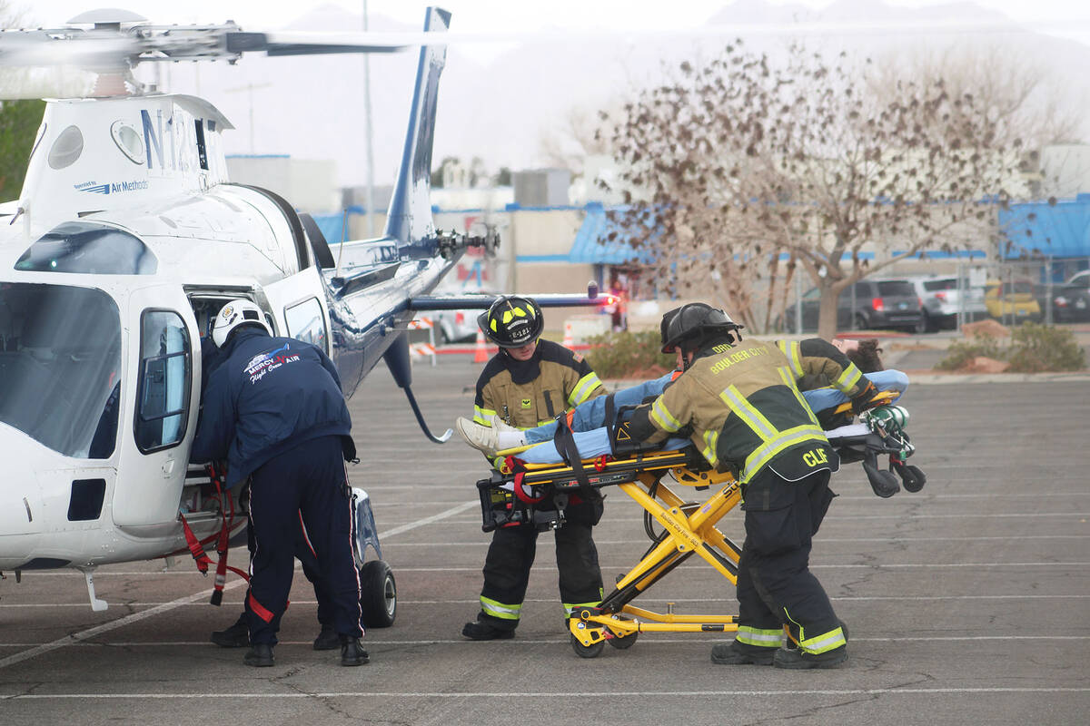 Ron Eland/ Boulder City Review David Zwahlen was airlifted to Boulder City Hospital by Mercy Ai ...