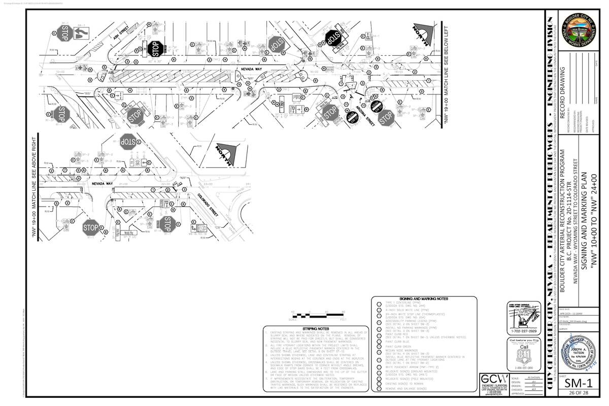 Courtesy image Plans for Nevada Way include a center parking arrangement and the installation o ...