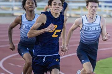 Photo courtesy Cathrine Goode Jayden Thackeray finished first in the 400-meter dash at Durango ...