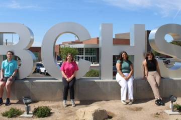 Ron Eland/Boulder City Review This year's top students at Boulder City High School are, from le ...