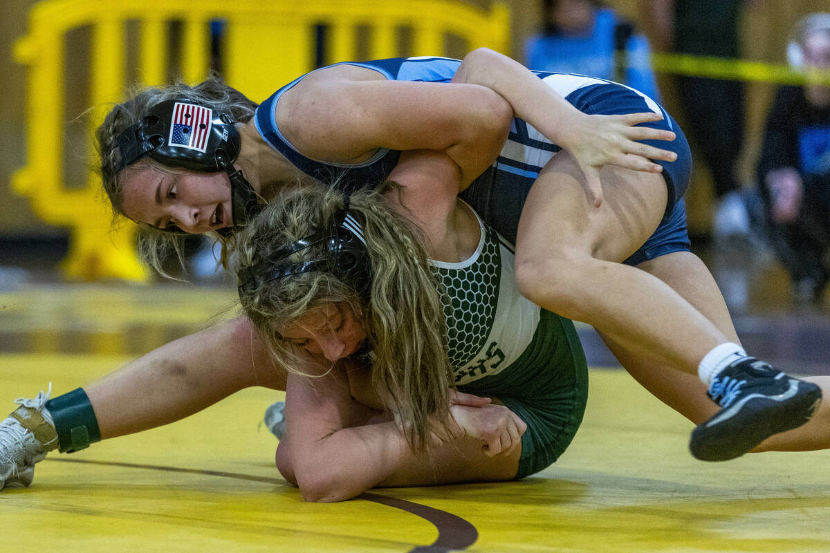 Centennial’s Tylene Tran dominates Virgin Valley’s Raylynn Woods during their 110 ...